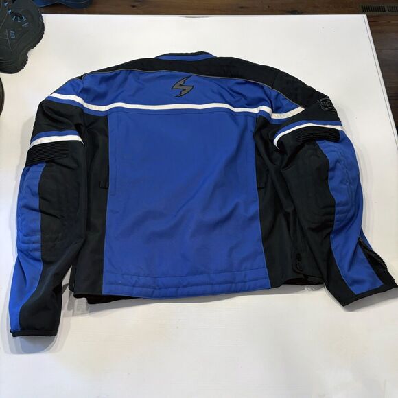 Scorpion Exo Burnout Blue Black FMF Team Cycle Motorcycle Riding Jacket Size XL - Picture 7 of 16
